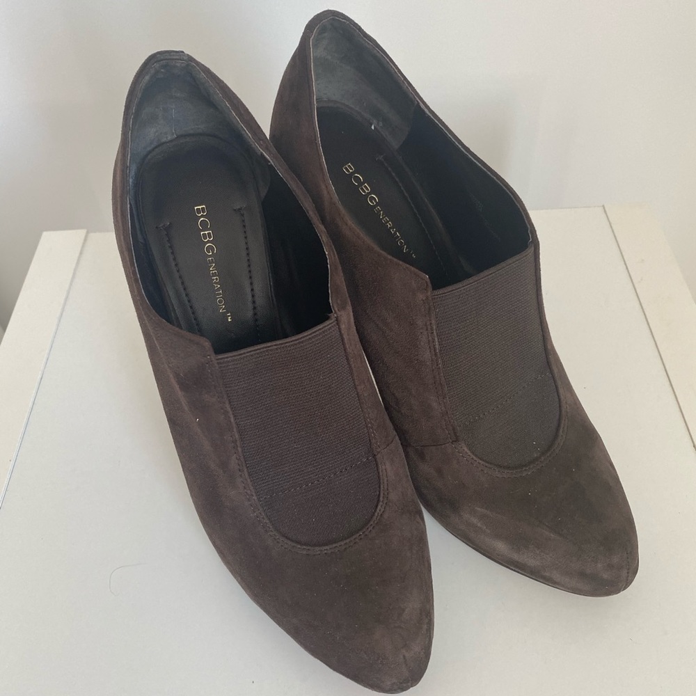 Bcbgeneration Dark Brown Suede Platform Booties - image 2